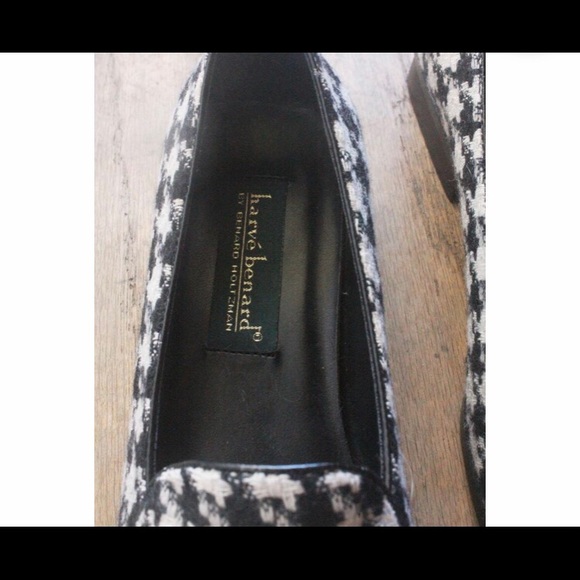 NWOT Vintage Black and White Houndstooth Slip On Loafers. - Picture 3 of 8